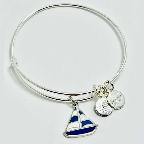 Alex and Ani “Sailboat” Expandable Bracelet. Shiny Silver Finish. NWOT - Picture 1 of 6